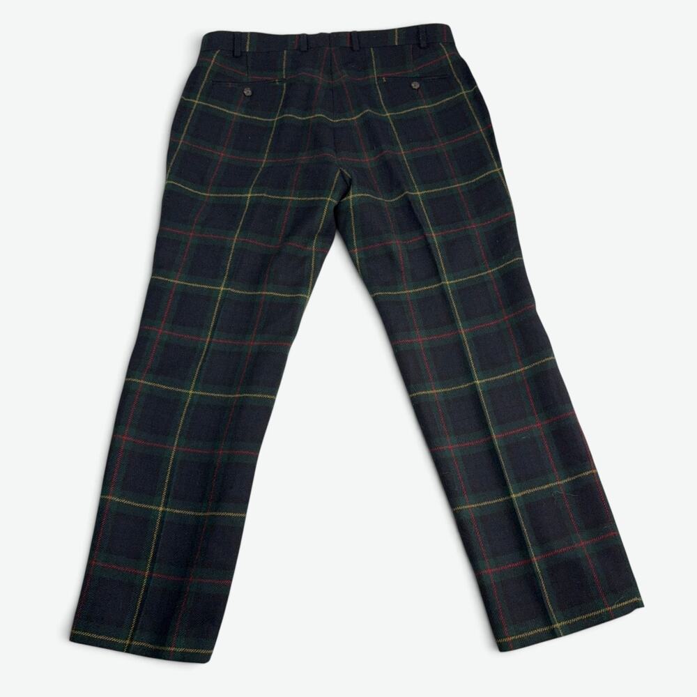 Lauren Ralph Lauren Wool Dress Pants Mens 36x30 Trim Fit Tartan Plaid - Picture 9 of 9